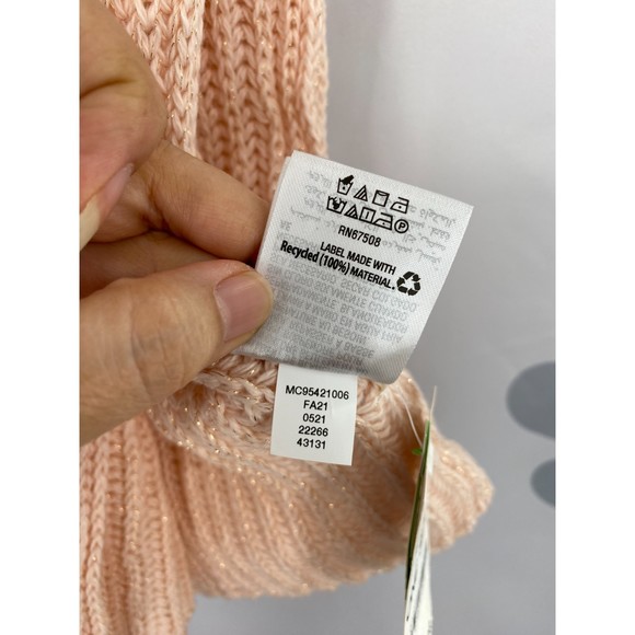 Style & Co NWT Solid Ribbed Muffler Extra Long Recycled Wrap Scarf Blush OS New - Picture 9 of 11